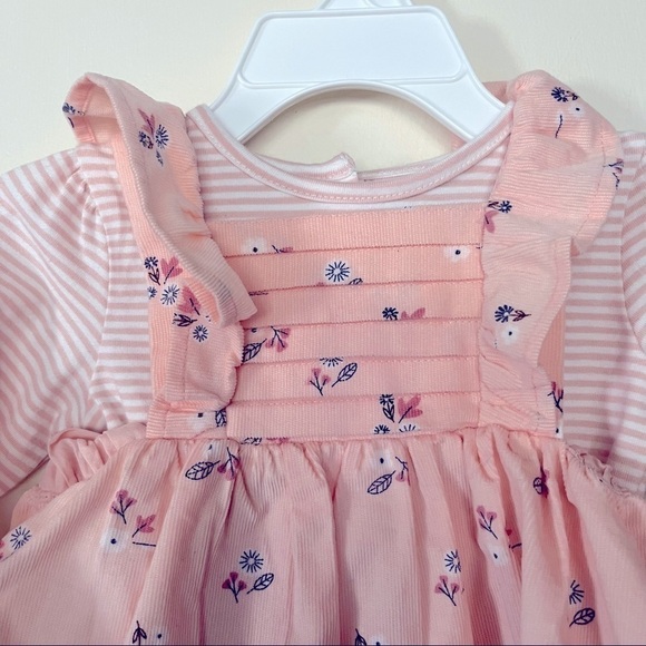 Tahari Corduroy Jumper 2-Piece Set, Peach/Coral Floral, Size 3-6 months - Picture 10 of 10